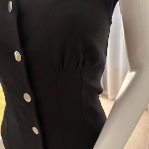 Black dress size M stretch fabric snap up - Picture 6 of 6